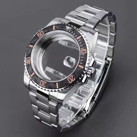 40mm 200M Diving watch case bands Kit 316L Steel Sapphire Glass Ceramic Bezel Fit NH34/NH35/NH36 821