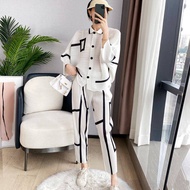 One person one fold⭐Miyake fold fashion suit female  new bat sleeve lapel top + nine-point pants hig