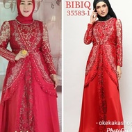 Bibiq 35583-1 Bibiq Fashion Wanita Maxidress Baju Gamis Pesta Brukat T