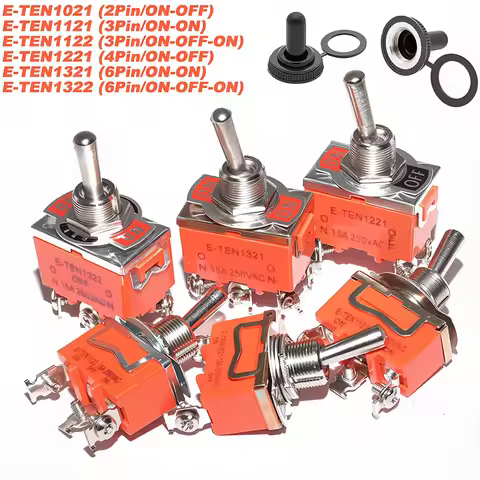 5pcs SPST DPDT Toggle Switch 2 3 Position Latching on-off on-on on-off-on E-TEN1021 1122 1221 1321 P