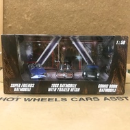 Hot Wheels 2012 1:50 Batman 3-Packs Super Friends Batmobile/ 1966 Batmobile with Trailer Hitch/ Comi