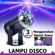 Lampu Disco LED Full Color Rotating SENSOR MUSIC  SENSOR SUARA Lamp Party Light MS 357 LED Mini