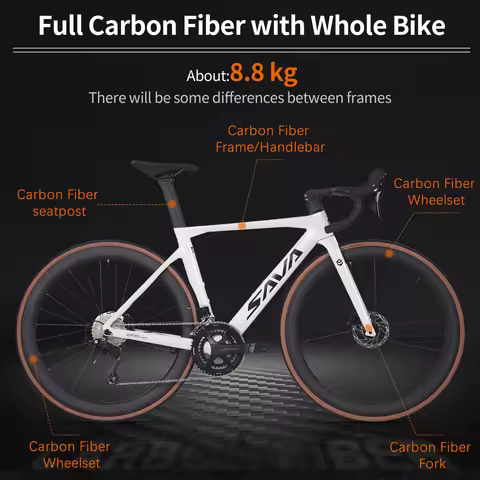 SAVA Full Carbon Road Bike 2*12 Speed SHIMAN0 105 R7120 Group Set 24-Speed Road Cycling Bicycle Fram