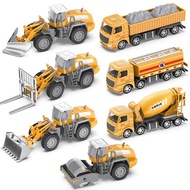 Engineering Diecast Toys for Boys Alloy+Plastic Tractor Excavator Backhoe Crane Bulldozer Kids Truck