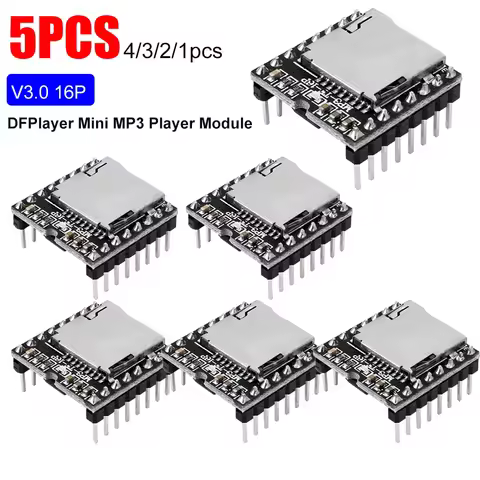 1-5PCS DFPlayer Mini MP3 Player Module V3.0 16P TF Card U Disk DF Player Module MP3 Voice Decode Boa