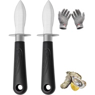 Oyster Shucking Knife Clam Knife Shucker Shellfish Seafood Opener with Non Slip Handle and Level 5 P