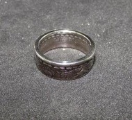 【阿諾工藝國度】手工錢幣戒指、硬幣戒指， 1935滿州國康德2年1角 鎳幣打製，雙龍戒指(#r0031)