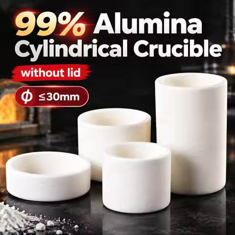 99% Alumina Cylindrical Crucible Without Lid Corundum Al2O3 Ceramic Crucible Diameter ≤30mm High Tem
