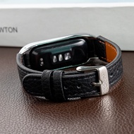 สายนาฬิกาสำหรับ Honor band 5 NFC หนังแท้ไมโครไฟเบอร์สีน้ำตาลกันน้ำหัวเข็มขัดสำหรับเปลี่ยนสมาร์ทสปอร์ต Honor bang4สายรัดข้อมือ HUAWEI รุ่นที่5