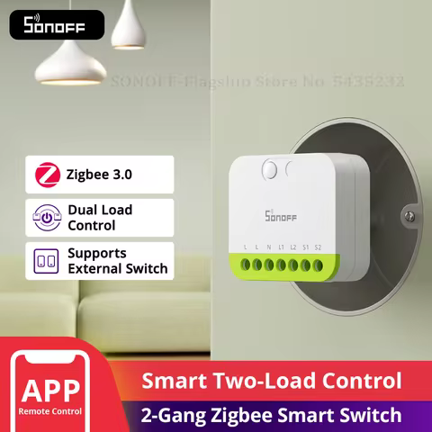 SONOFF MINI-ZB2GS MINI DUO 2-Gang Zigbee Smart Switch Dual Load Control Zigbee 3.0 Compatibility Sig