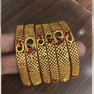 New Gold Plated Indian Bangles for Women | Copper Bangles | Gelang Tangan - Set of 6 | indian Bangle