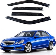 Window Visor Compatible with Mercedes-Benz E-Class Sedan 2010-2016, Rain Guard Tape-On Extra Durable