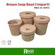 Brown Kraft Paper Bowl Soup (8oz 12oz/ 16oz/ 26oz/) Food Container