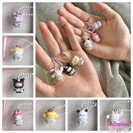 VALENTINE1 Kuromi Keychain, KT Cat Pompom Purin Cinnamoroll Pendant, Funny My Melody Resin Pachacco Backpack Decor