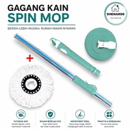 Stainless Steel Spin Mop Stick 360 Set Mop Cloth Refill Spin Mop Stick Handle Spin Mop Mop Lantai