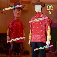 -JINN--JINN-WOODY Cosplay Costume TOY STORY Cosplay Red Cape Uniforms Suits Anime Party Carnival Out