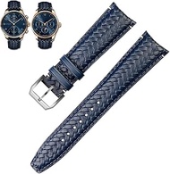 Woven Cowhide Leather Watchband For IWC IW344205 Portuguese Chronograph Pilot Portofino Folding Buckle Strap 22mm 20MM Blue Black Watchbands