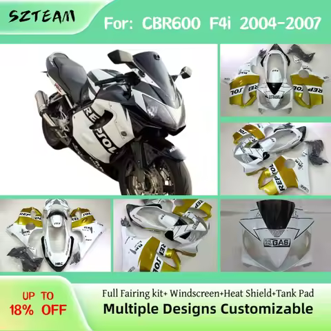 Moto Cross Fairing Kit CBR 600 F4i 2004 2005 2006 2007 ABS Painted Fairings Injection Molding Fit fo