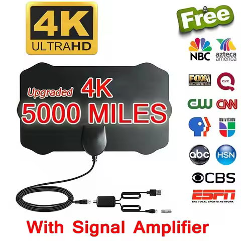 2025 New 4K 8K Indoor Digital TV Antenna HD HDTV Antena DVB-T/T2 DVBT2 Cable TV Antena 5000Miles UHF
