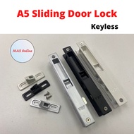 Aluminium Sliding Door Lockset without Key A5 25mm Kunci Pintu Sliding Silver / White /Black Color DIY Home Improvement