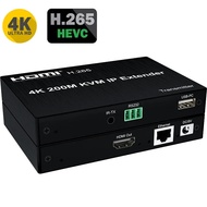 4K@30Hz H.265 HDMI KVM IP Extender over Rj45 Cat6 Ethernet Cable 200M Support 1 TX to Many RX via Ne