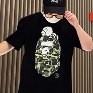 100% Original ape couple round neck baju t-shirt  A bathing top ape casual  head moon letter loose b