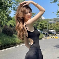 PinkLotus Store 2-strap cut-out back Bodysuit, extremely HOT summer model A5711