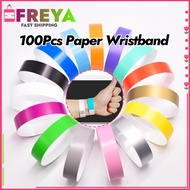 100Pcs Disposable Waterproof Wrist Band For Concert Entry Tickets Event Paper Wristband Sticky