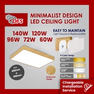 DFS LED Ceiling Light 600MM 60W/72W/96W/120W/140W Rectangle Wood Frame Ceiling
