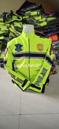 Jaket Polantas Polisi Patwal Bahan Goretex Lengan Bordir