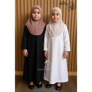 Jubah Budak Perempuan Hitam Putih Kain Koshibo