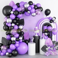 UNGU Birthday Arch Decoration Package Arch Balloon Happy Birthday Set Kuromi Theme Character Purple