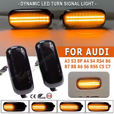 Side Marker Light Dynamic LED Turn Signal Flashing Indicator Lamp For Audi A3 S3 8P A4 S4 RS4 B6 B7 