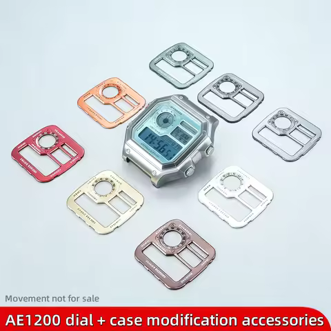 AE1200 modified metal dial/metal case set AE-1200 DIY high-quality stainless steel shell bezel upgra