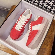 Korean EPT Thick Bottom Casual Leather Womens Sneakers Retro Style Anti-Slip Low Top Sporty Flat Sho