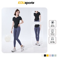 Women's gym yoga Set, short-sleeved waist-cinching shirt mixed with body-hugging leggings for comfor