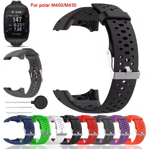 Silicone Breathable Watchband For Polar M400 M430 Smart Watch Wristband Bracelet Strap Replacement F