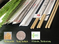 1.000 đôi Đũa tre dùng 1 lần_tròn 5.5 * 20cm_ BỌC GIẤY xuất Nhật