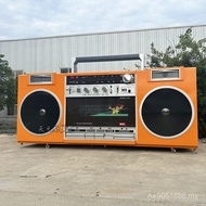 Influencer Mobile Food Cart Multifunctional Orange Snack Cart View Area Dining Cart Coffee Cart Gian