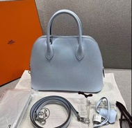 Hermes Bolide 25 霧藍色 T0 內拼 奶昔白 10