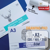 Masterprint A3 Landscape Drawing Pad (135/165/200gsm) DBL135-A3/DBL165-A3/DBL200-A3
