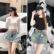 ELWYN short skirt, high-waisted short flared skirt, dynamic style, size S M L SPG8