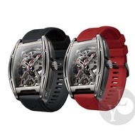 เหมาะสำหรับ Xijia Mechanical Watch Z Watch with CIGA Design Hollow Silicone Wristband J/MY/X Series Hip-Hop Gorilla Discovery Edition Automatic Mechanical Watch Barrel Type Men's Square Bracelet
