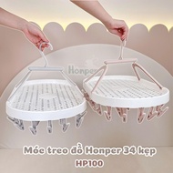 Honper 34-Clip HP100 Hanger, Plastic Clothes Hanger