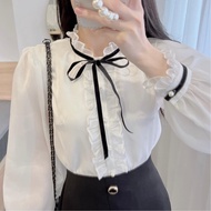 Áo sơ mi trắng nữ thắt nơ Gloria Shop Áo sơ mi nữ tay dài chất vải đẹp Hàng Thiết Kế Gloria Shop