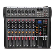 CT80 Professional Audio Mixer 8-Channel Bluetooth USB Effect 48V Conference Stage Party Sound Mixer 