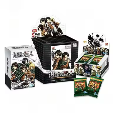 Attack on Titan Trading Card Box Eren Levi Anime Flash Cards Full Booster Box Set Manga Character Ca