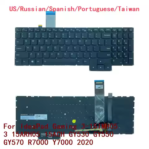 US RU SP PT TW RGB Keyboard For Lenovo IdeaPad Gaming 3-15IMH05 3 15ARH05 15ACH GY530 GY550 GY570 R7