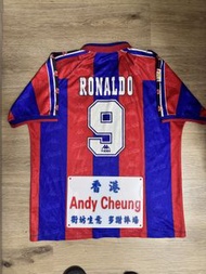 更衣室球員物 Kappa Barcelona 巴塞隆拿 95/96/97 主場球衣 大哨朗拿度本人西甲落場預備物 XL碼 加大碼