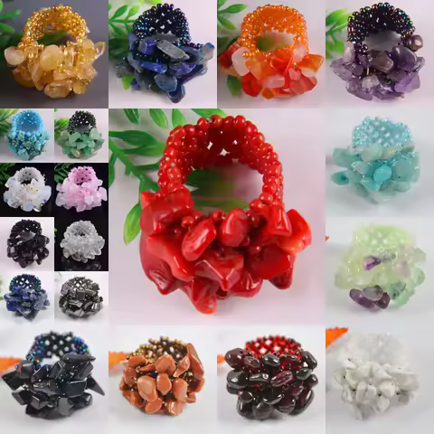 Red Coral/Lapis/Crystal/Quartz/Agate/Tigereye/Sodalite/Turquoise/Opal/Garnet Stone Beads Elastic Fin